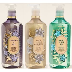 Bath & Body Works Holiday Cleansing Gel Hand Soap Set of 3 NEW